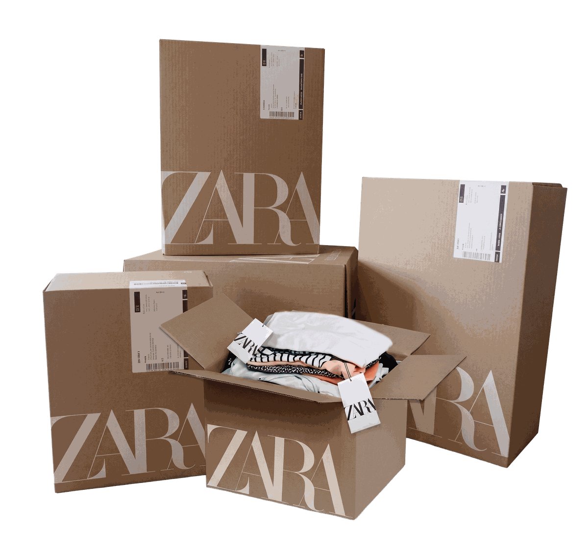 Cajas sorpresa llenas de ropa de gran marca, nueva con etiquetas